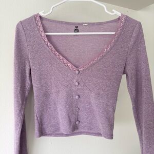 Me to We Pacsun Lilac Long Sleeve Top